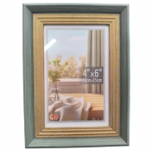 Porta Retrato Vintage Moldura Dupla Verde e Dourado 10x15cm