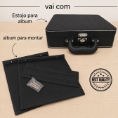 Estojo com Álbum 15x21 ou 20x25 Montável Preto Linha Quality