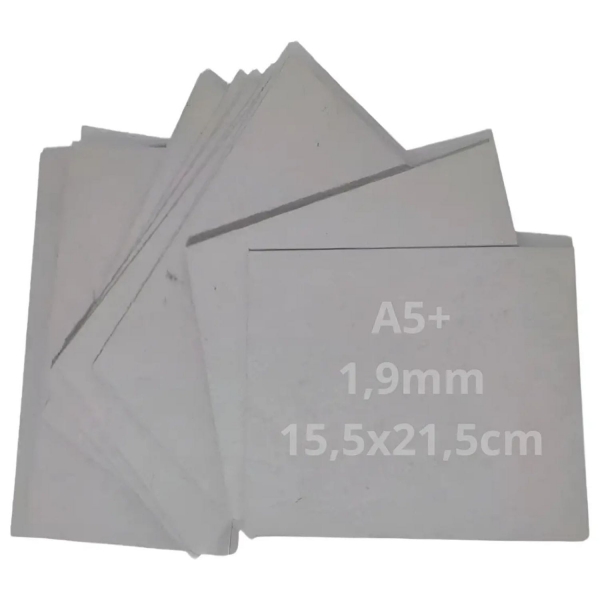 Papelão Cinza Holler 1.9mm 50 Pc 15,5x21,5 Capa Encardenação