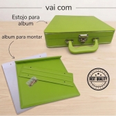 Estojo com Álbum 15x21 ou 20x25 Montável Verde Linha Quality
