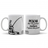 Caneca Copo Xícara Cerâmica Pescador Pesca Pescaria