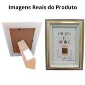 Porta Retrato 10x15 Moldura Dupla Amadeirado Escuro Dourado