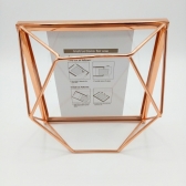 Porta Retrato Aramado Geométrico 15x15 - Rose gold