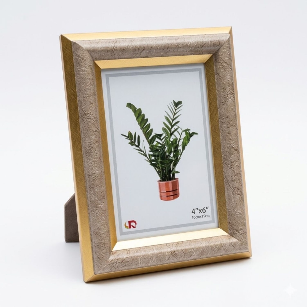 Porta Retrato de Mesa Imperial Gold 10x15 - Dourado