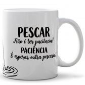 Caneca Copo Xícara Cerâmica Pescador Pesca Pescaria