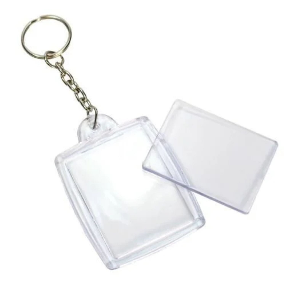Chaveiro Para Foto 3x4 Acrílico Retangular 10 Unidades