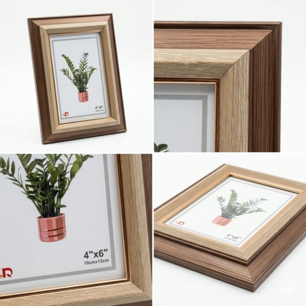 Porta-Retrato de Mesa Classic Walnut & Gold