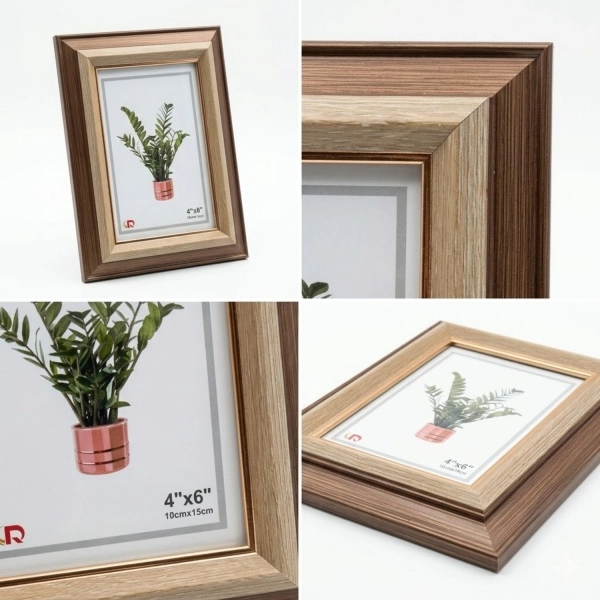 Porta Retrato de Mesa Classic Walnut & Gold