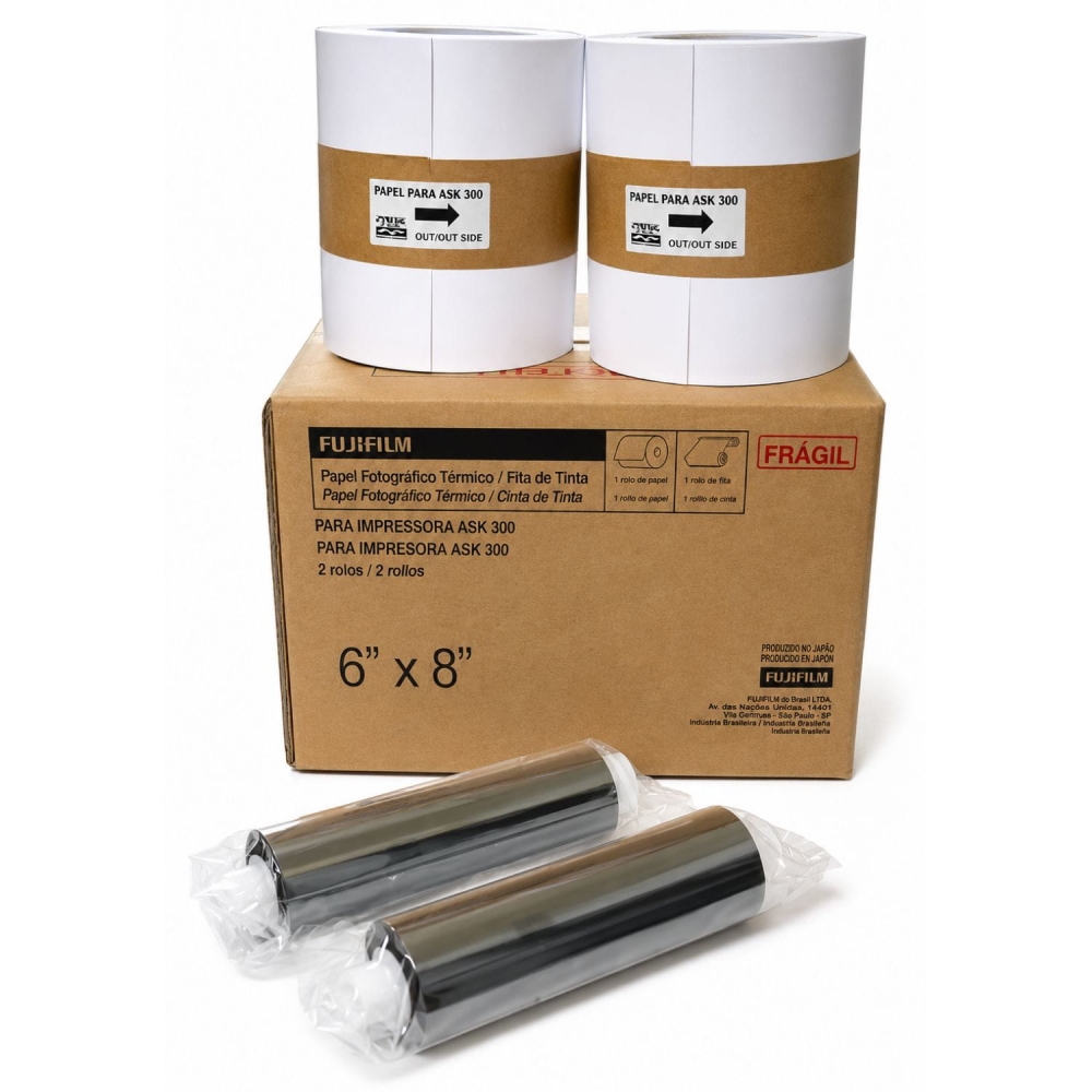 Papel Fotografico 15x20 Fuji Ask300 2 Rolos para 400 Fotos