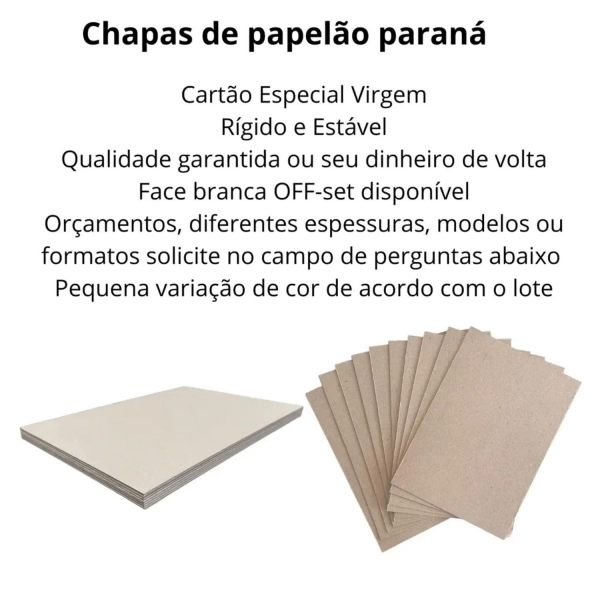 Papelão Parana Face Branca 1.9mm - 80x100cm 5 Folhas