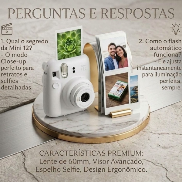 Câmera instantânea Fujifilm Instax Mini 12 - Branco