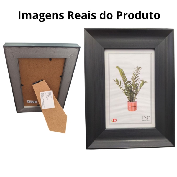 Porta Retrato 10x15 Preto Moldura Larga Borda Trabalhada