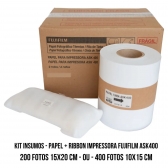 Papel Fotografico 15x20 Fuji Ask400 2 Rolos 200 ou 400 Fotos