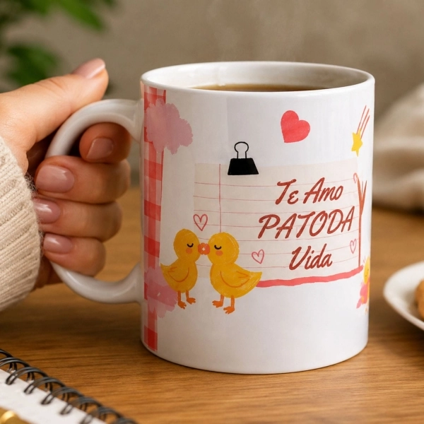 Caneca Xícara Namorados Te Amo Patoda Vida Casal Love