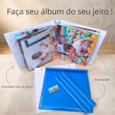 Estojo com Álbum 15x21 ou 20x25 Azul Montável Linha Quality