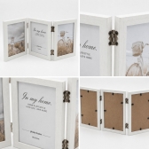 Porta Retrato Triplo Articulado Wood Trio 10x15 - Branco
