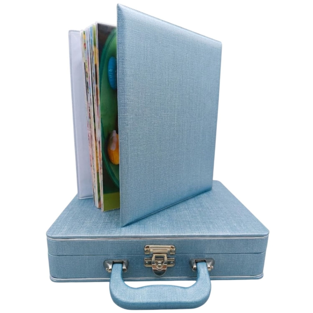 Estojo com Álbum 15x21 ou 20x25 Montável Azul Linha Quality