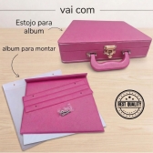 Estojo com Álbum 15x21 ou 20x25 Montável Pink Linha Quality