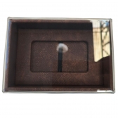 Caixa Porta Pendrive Premium Tampa Acrílica - Marrom