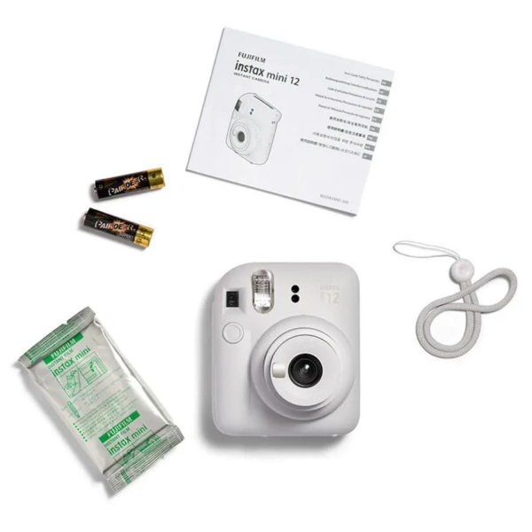 Kit Camera Instax Mini 12 com 10 fotos e Bolsa Exclusiva - Branco