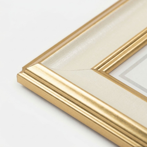 Porta-Retrato de Mesa Gold Elite 10x15 - Dourado com Branco