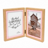 Porta Retrato Duplo Articulado Pinus madeira natural MDF