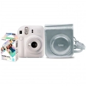 Kit Camera Instax Mini 12 com 10 fotos e Bolsa Exclusiva - Branco