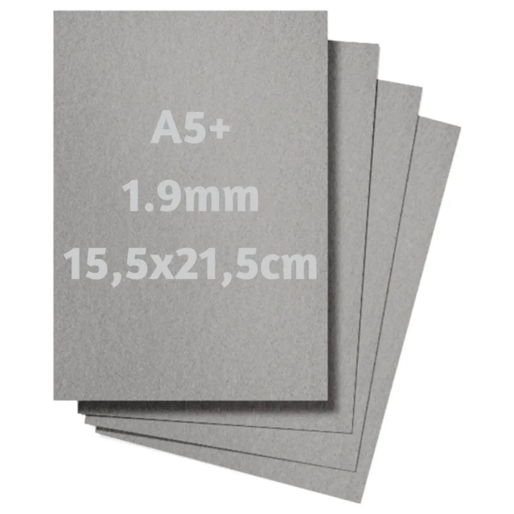 Papelão Cinza Holler 1.9mm 50 Pc 15,5x21,5 Capa Encardenação