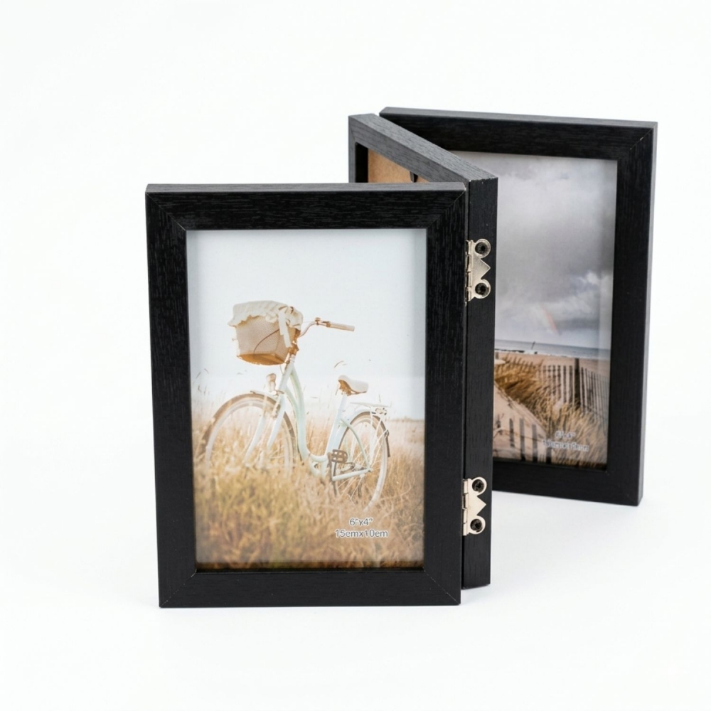 Porta-Retrato Triplo Articulado Wood Trio 10x15
